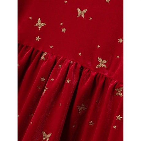 Name it Jester Red Rifly Velour Dress