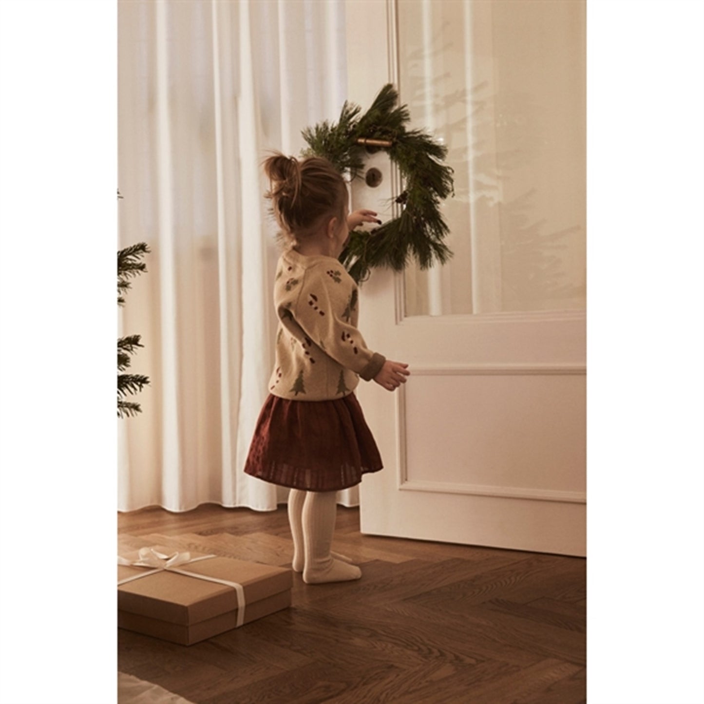 Lil'Atelier Warm Sand Melange Lamao Knit Cardigan