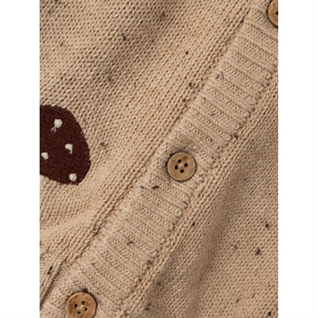 Lil'Atelier Warm Sand Melange Galto Knit Cardigan