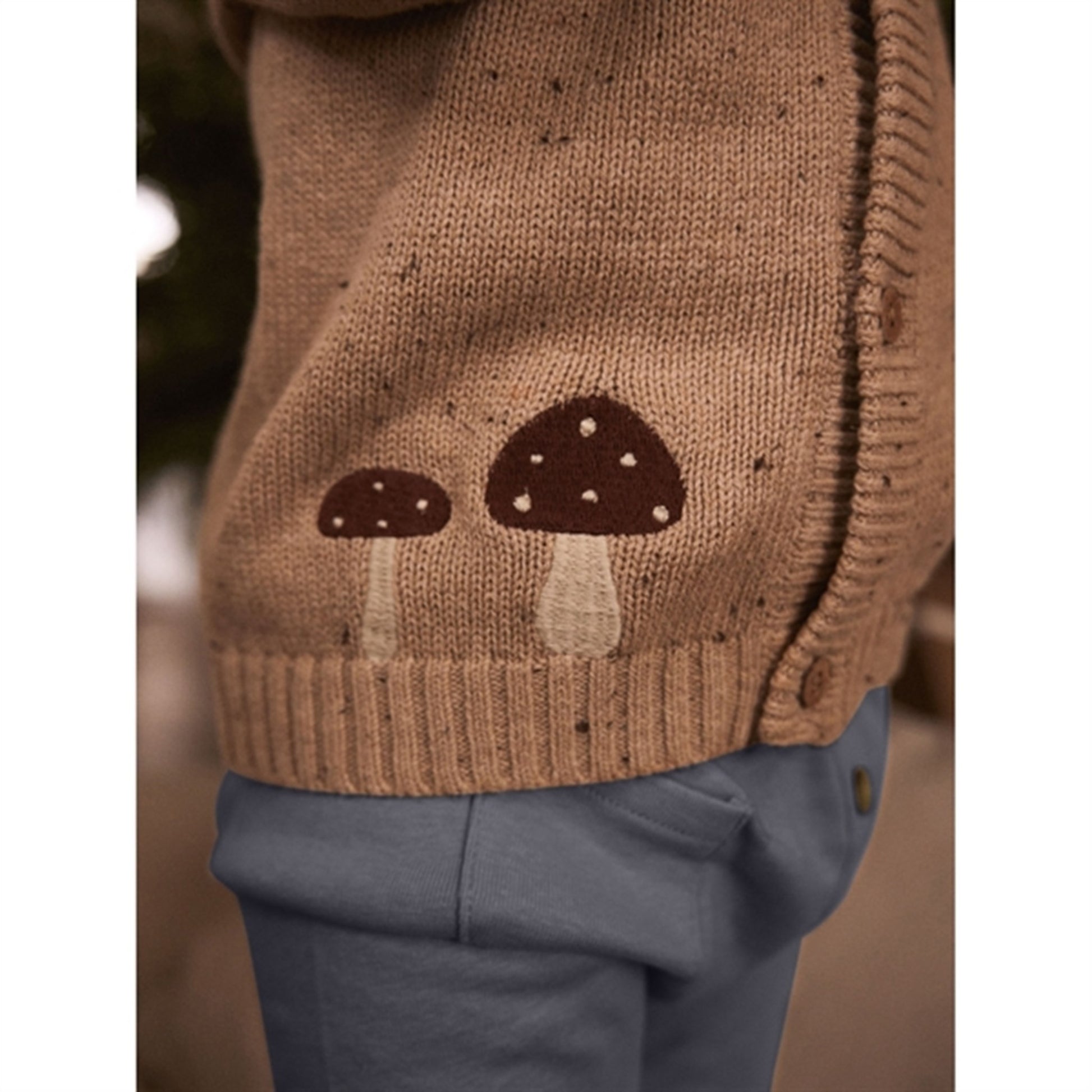 Lil'Atelier Warm Sand Melange Galto Knit Cardigan