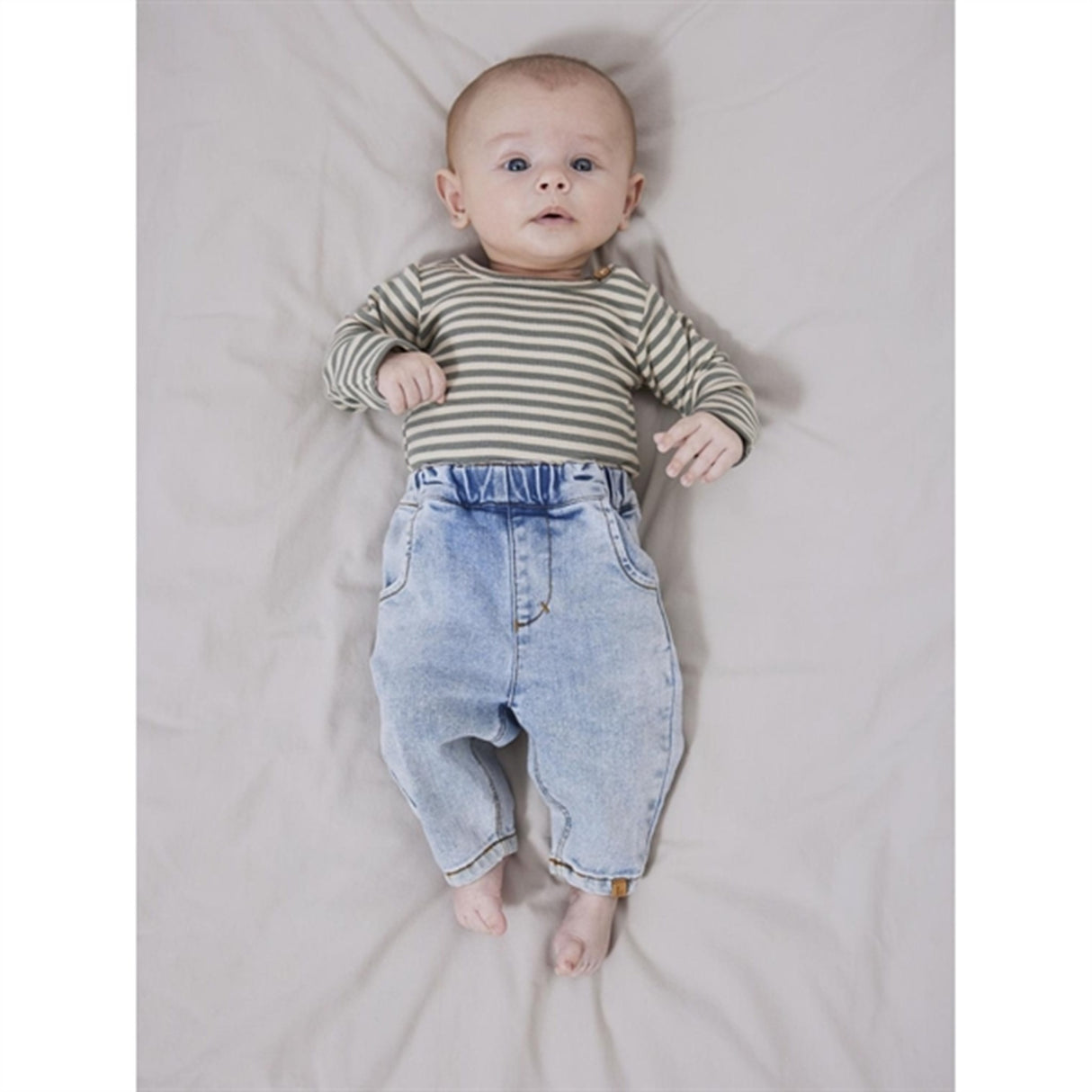 Lil'Atelier Fog Agave Green Stripes Gago Slim Body Noos