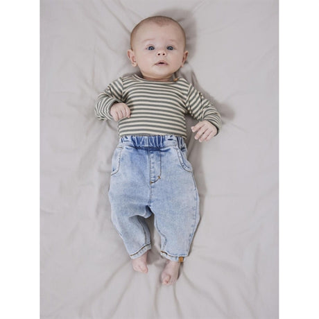 Lil'Atelier Fog Agave Green Stripes Gago Slim Body Noos