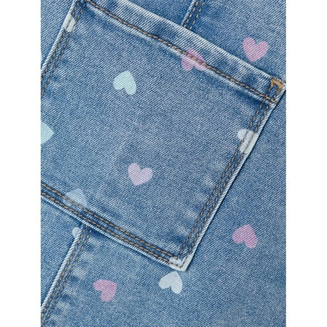 Name it Medium Blue Denim Hearts Rosa Denim Dress