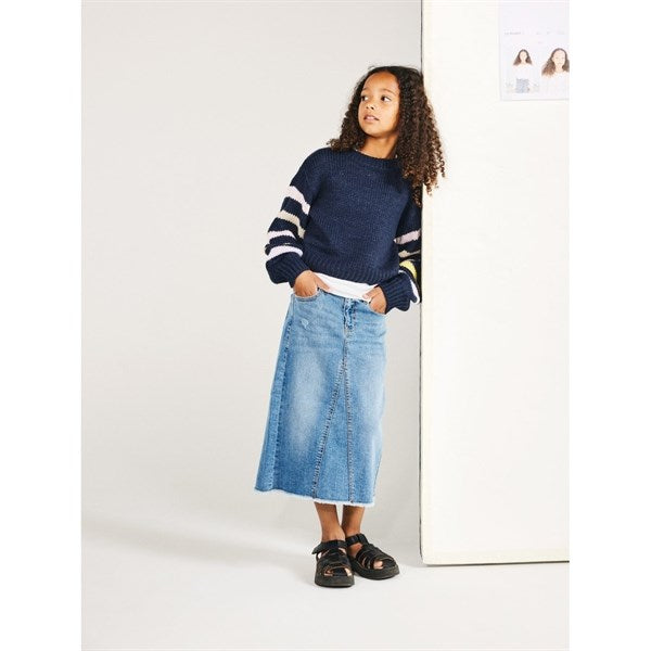 Name it Medium Blue Denim Kylie Wide Long Denim Skirt