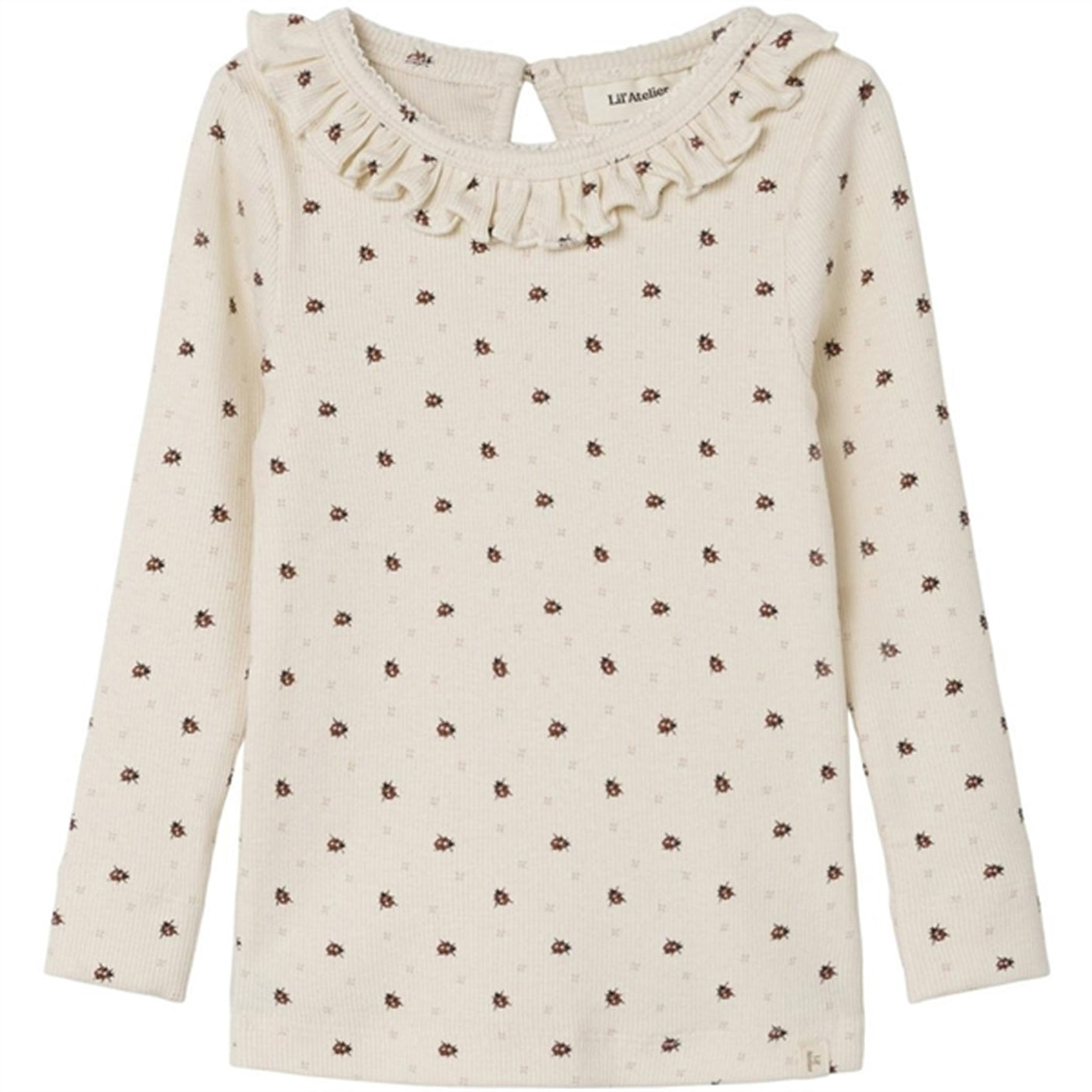 Lil'Atelier Whitecap Gray Ladybug Gago Slim Blouse