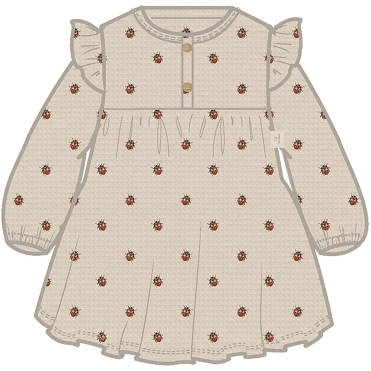 Lil'Atelier Whitecap Gray Ladybugs Ronja Sweat Dress