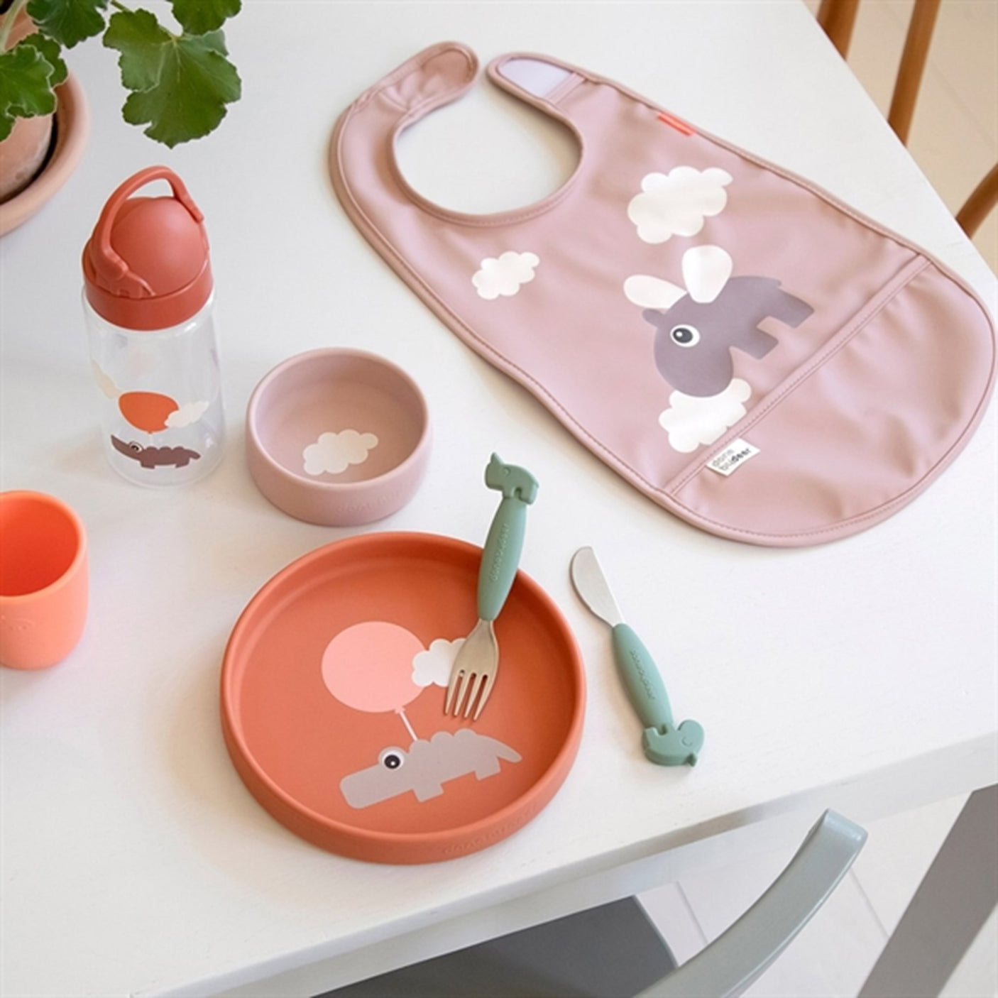 Done by Deer Bib Happy Clouds Powder