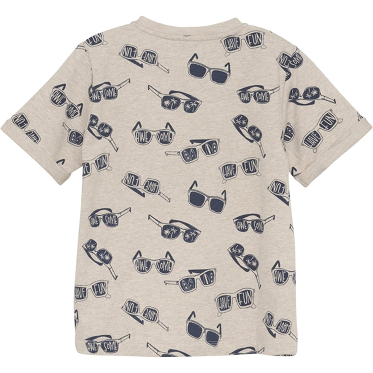 Minymo Light Beige Melange Sweat T-shirt AOP