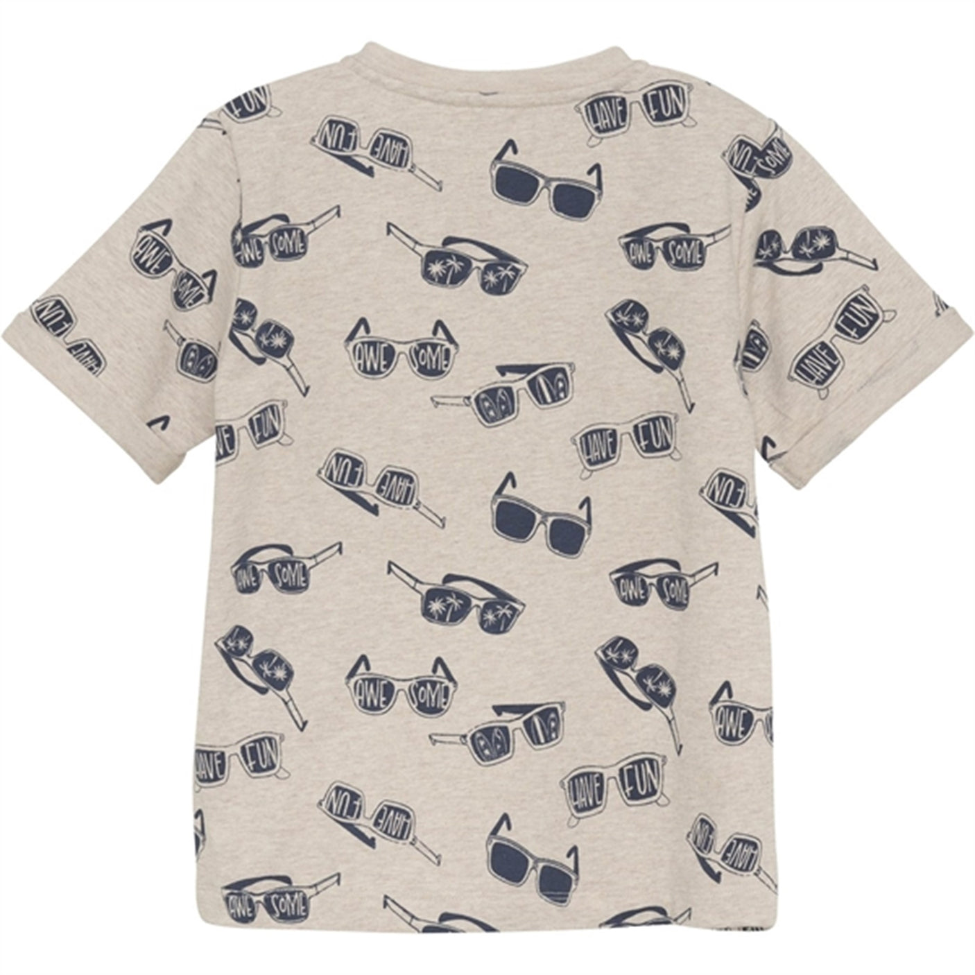 Minymo Light Beige Melange Sweat T-shirt AOP