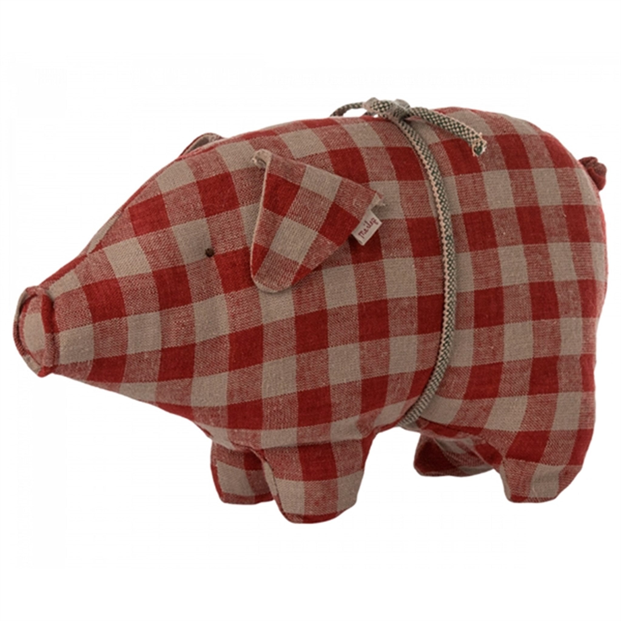 Maileg Pig, Small - Red Check 2