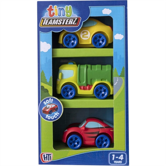 Tiny Teamsterz 3 PK - Car, Garbage Truck & Racing Car