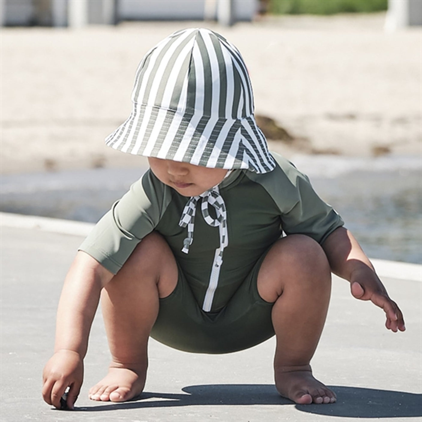 Petit Crabe Army Stripes Frey Sun Hat