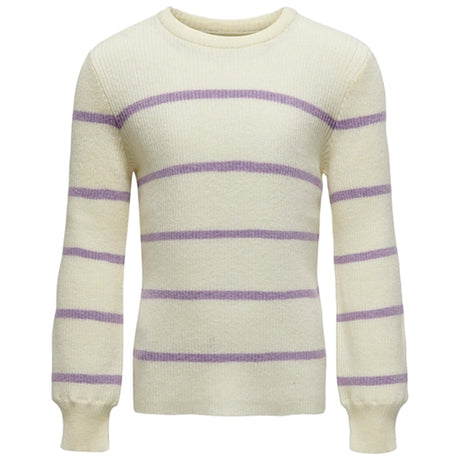 Kids ONLY Crocus Petal Narrow/Whitecap Gray Katia-Fia Strip O-Neck Knit