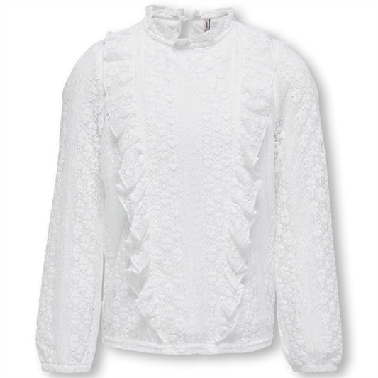Kids ONLY Cloud Dancer Aya Frill Lace Blouse
