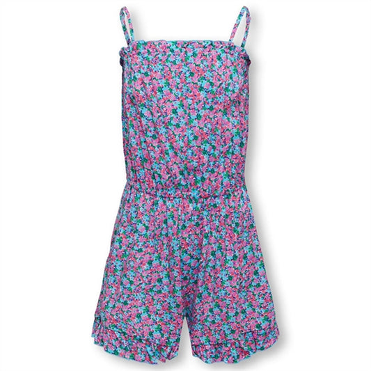 Kids ONLY Cyan Blue Nova Life Strap Meg Playsuit AOP
