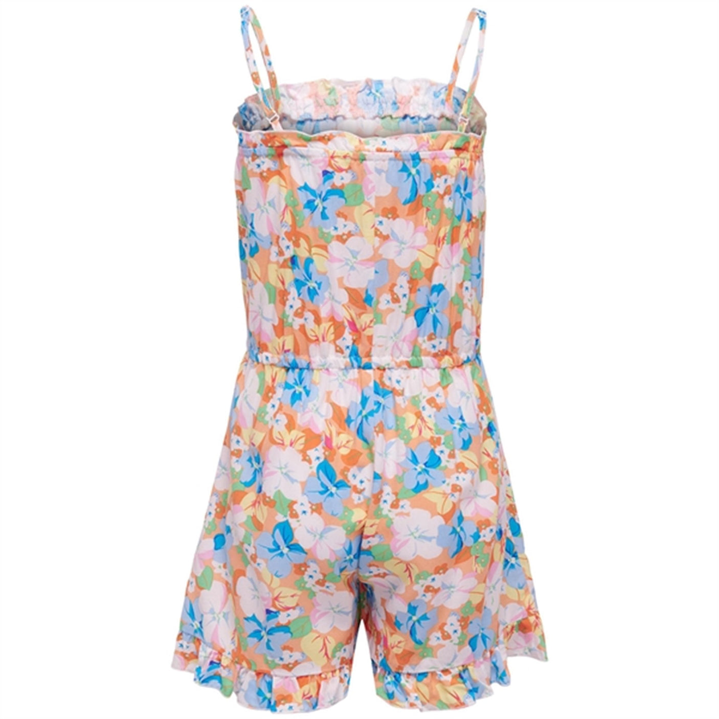 Kids ONLY Orange Chiffon Nova Life Strap Meg Playsuit AOP