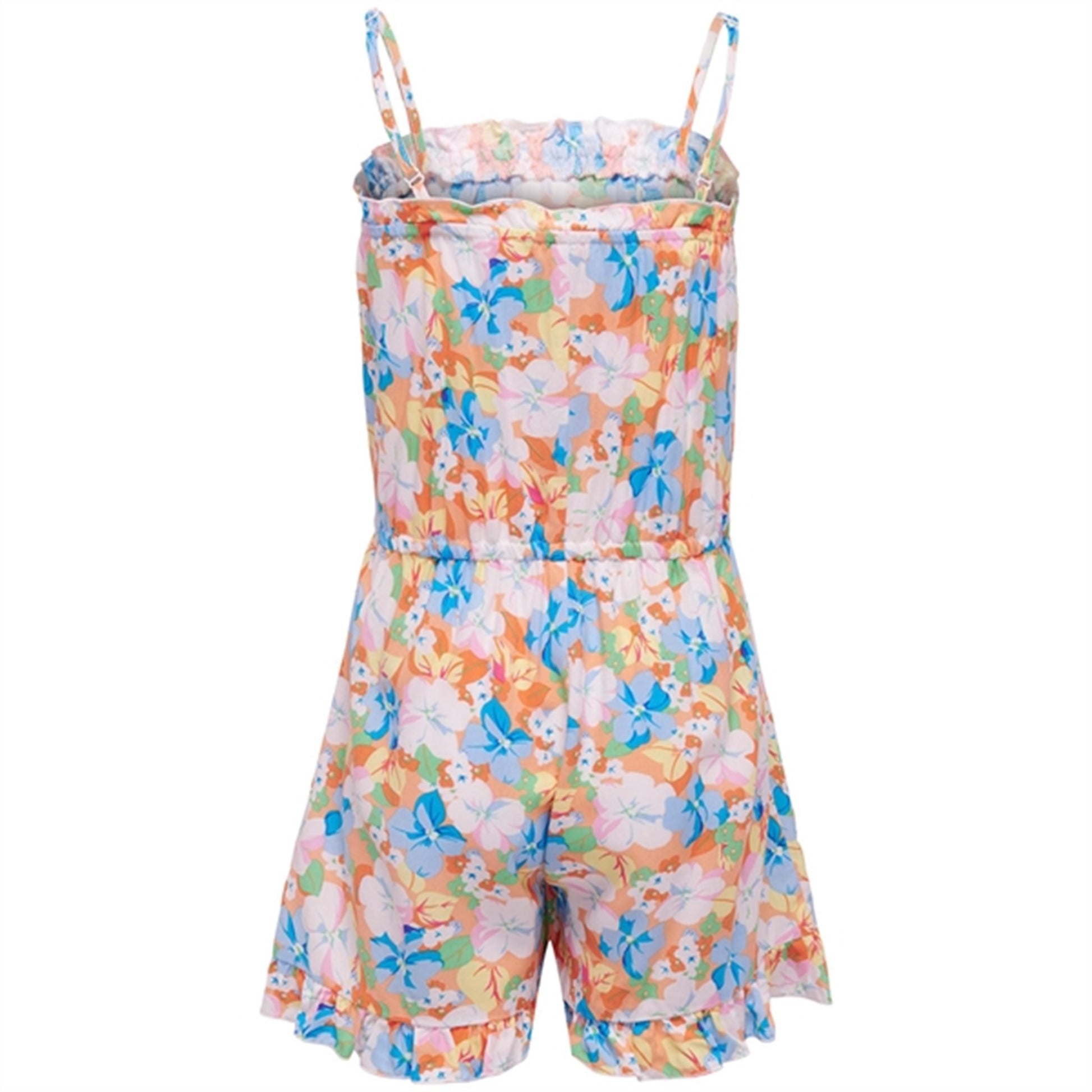 Kids ONLY Orange Chiffon Nova Life Strap Meg Playsuit AOP