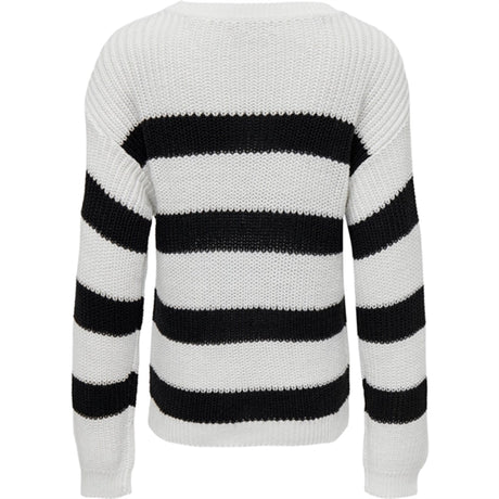 kids only Cloud Dancer Black Sif Striped Knit Blouse
