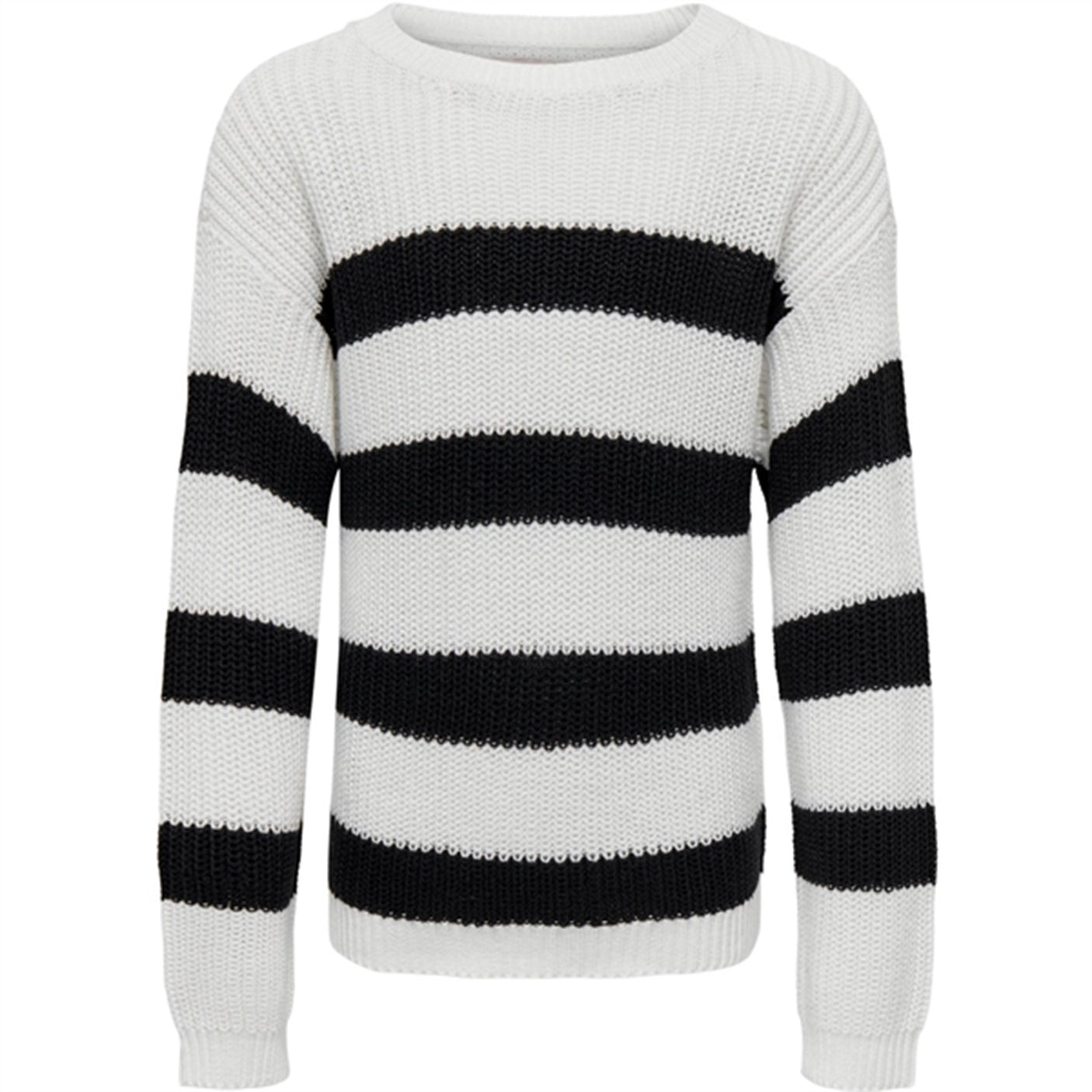 kids only Cloud Dancer Black Sif Striped Knit Blouse