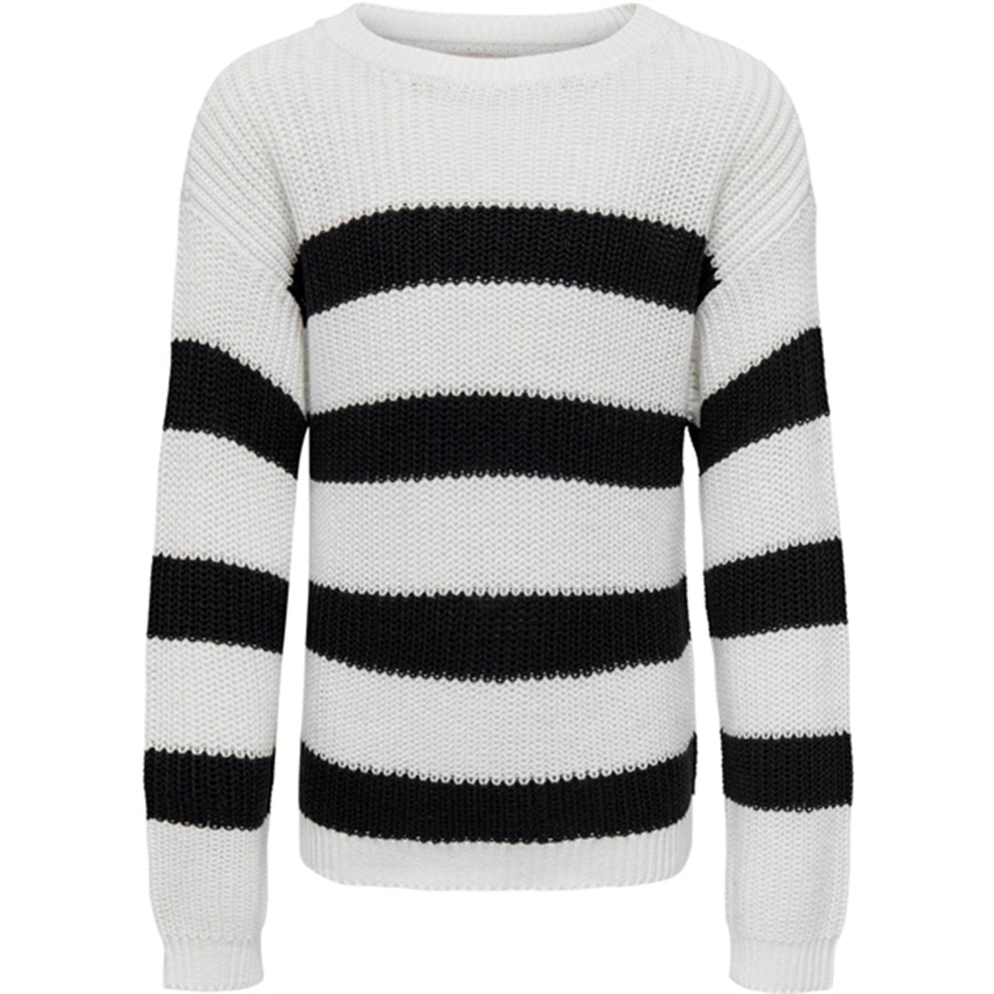 kids only Cloud Dancer Black Sif Striped Knit Blouse