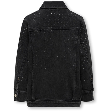 Kids ONLY Washed Black Jagger Rhinsten Denim Jacket