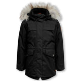 kids only Black Newliva Waterproof Fur Parka Coat