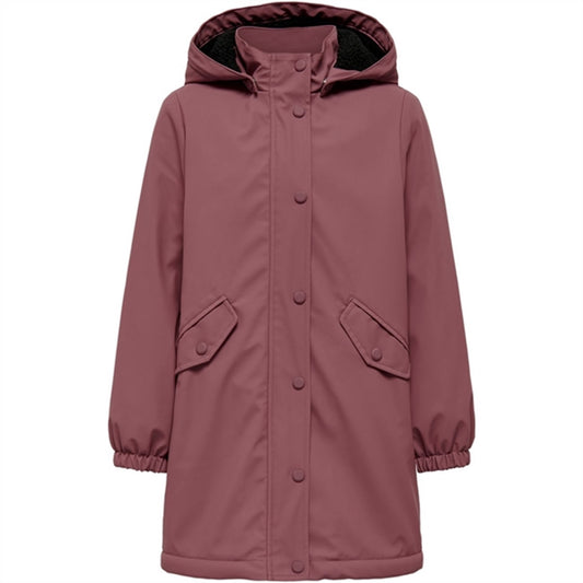 kids only Rose Brown Black Sherpa Newsally Hooded Raincoat
