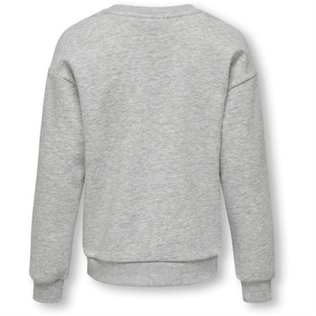 Kids ONLY Light Grey Melange Daisy O-Neck Sweatshirt