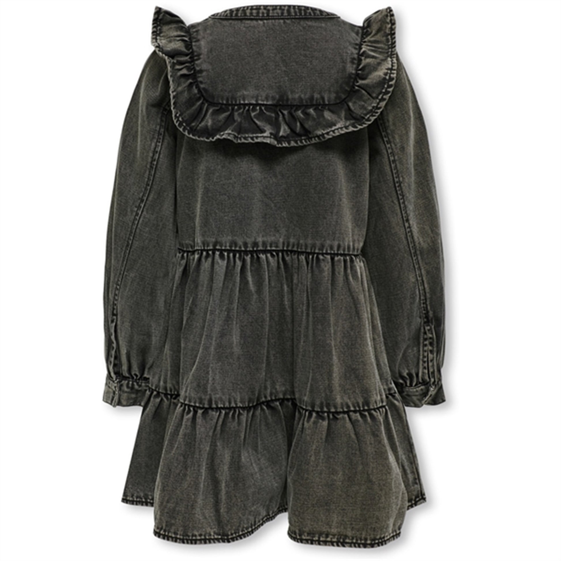 Kids ONLY Washed Black Shelly Frill Denim Dress