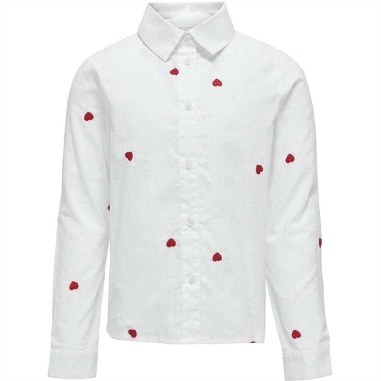 Kids ONLY Bright White Flame Scarlet Hearts Lina Grace Shirt