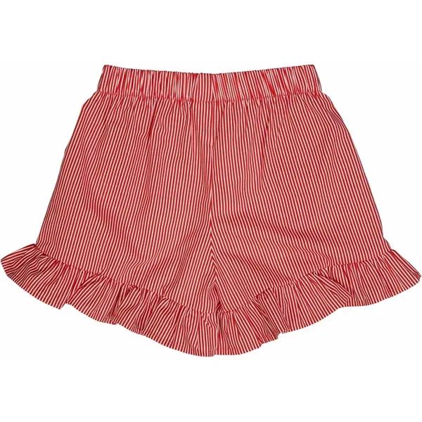 Müsli Balsam Cream/Apple Red Poplin Stripe Frill Shorts