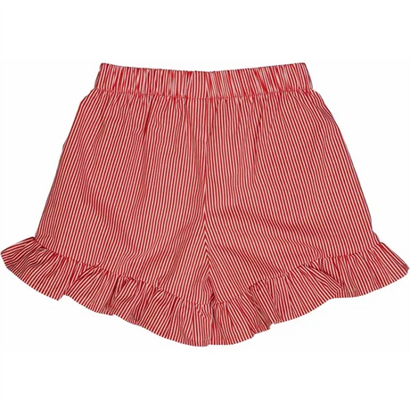 Müsli Balsam Cream/Apple Red Poplin Stripe Frill Shorts