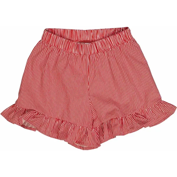 Müsli Balsam Cream/Apple Red Poplin Stripe Frill Shorts