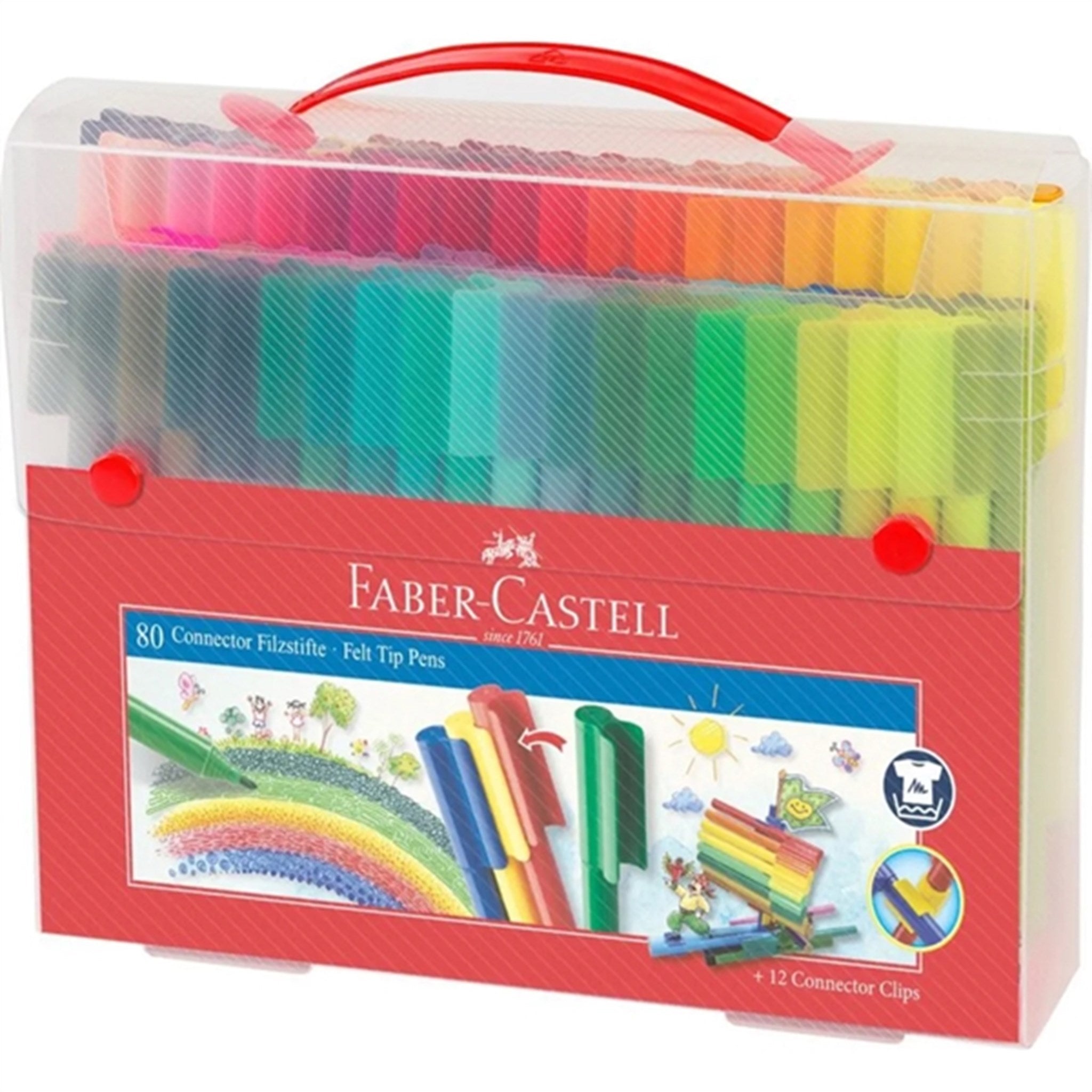 Faber Castell连接器标记套装80支为您提供了一个完整的艺术工具箱，供艺术创作和创意项目使用