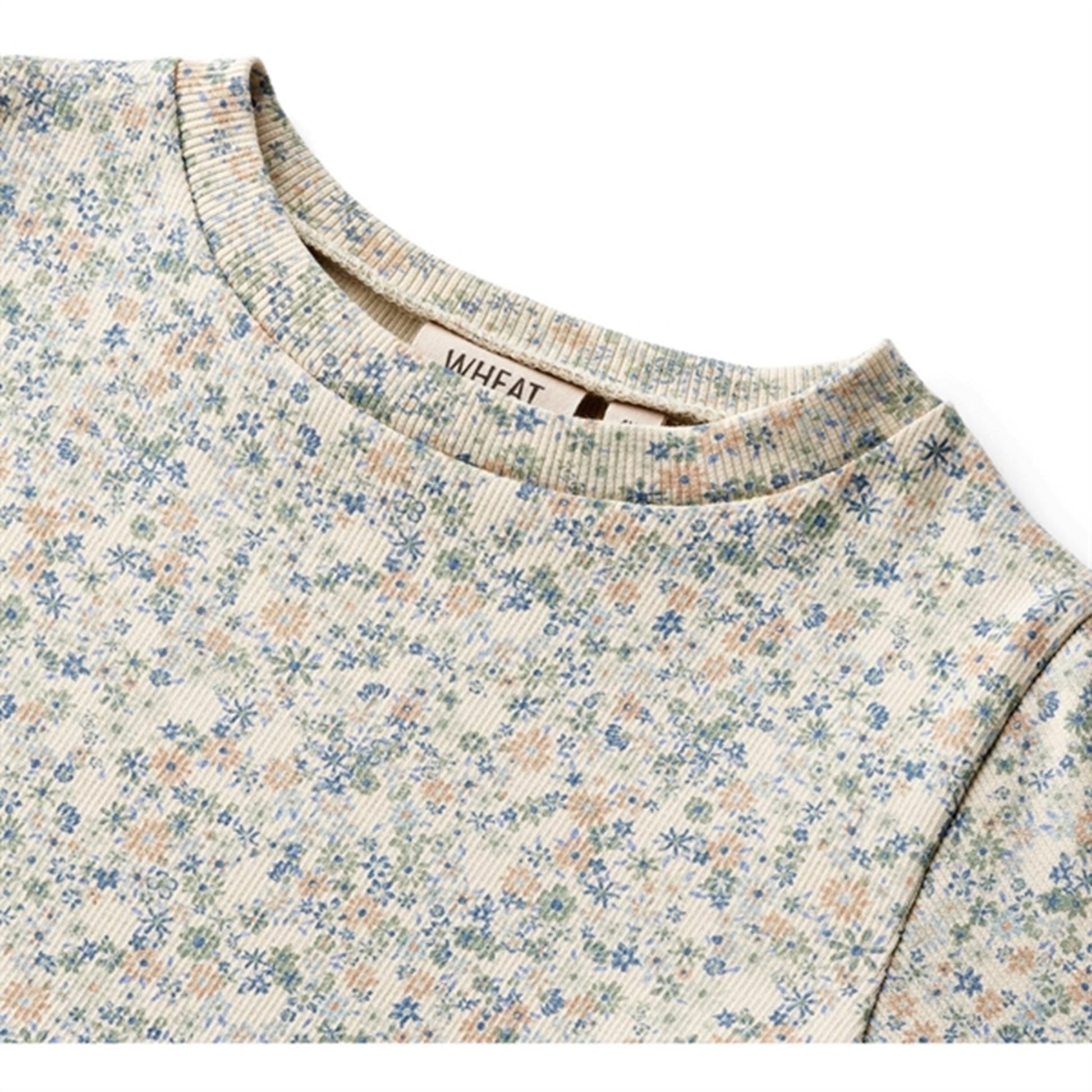 Wheat Sandshell Mini Flowers Jersey Dress Anna