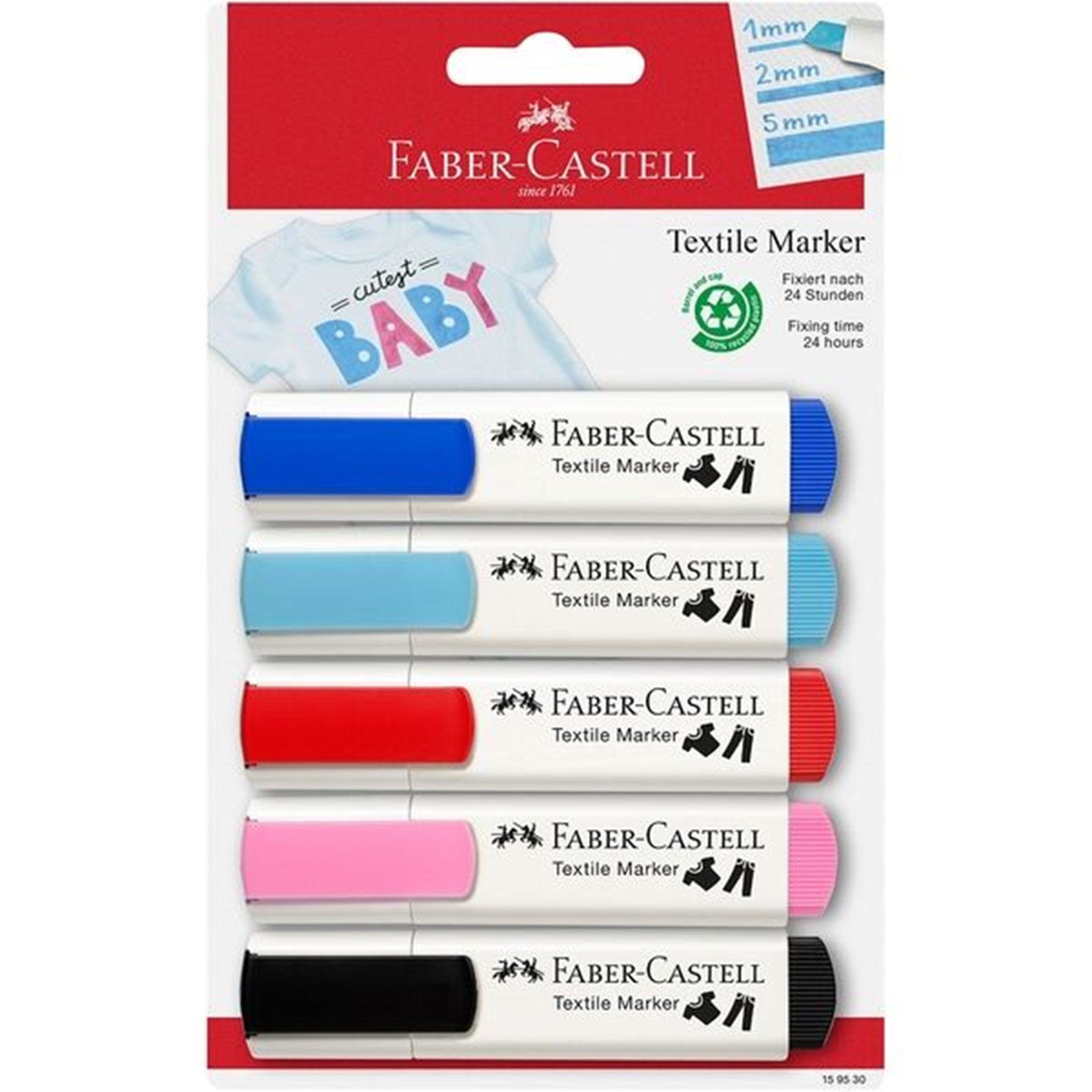 Faber Castell Baby-Party Textile Markers 5-pack