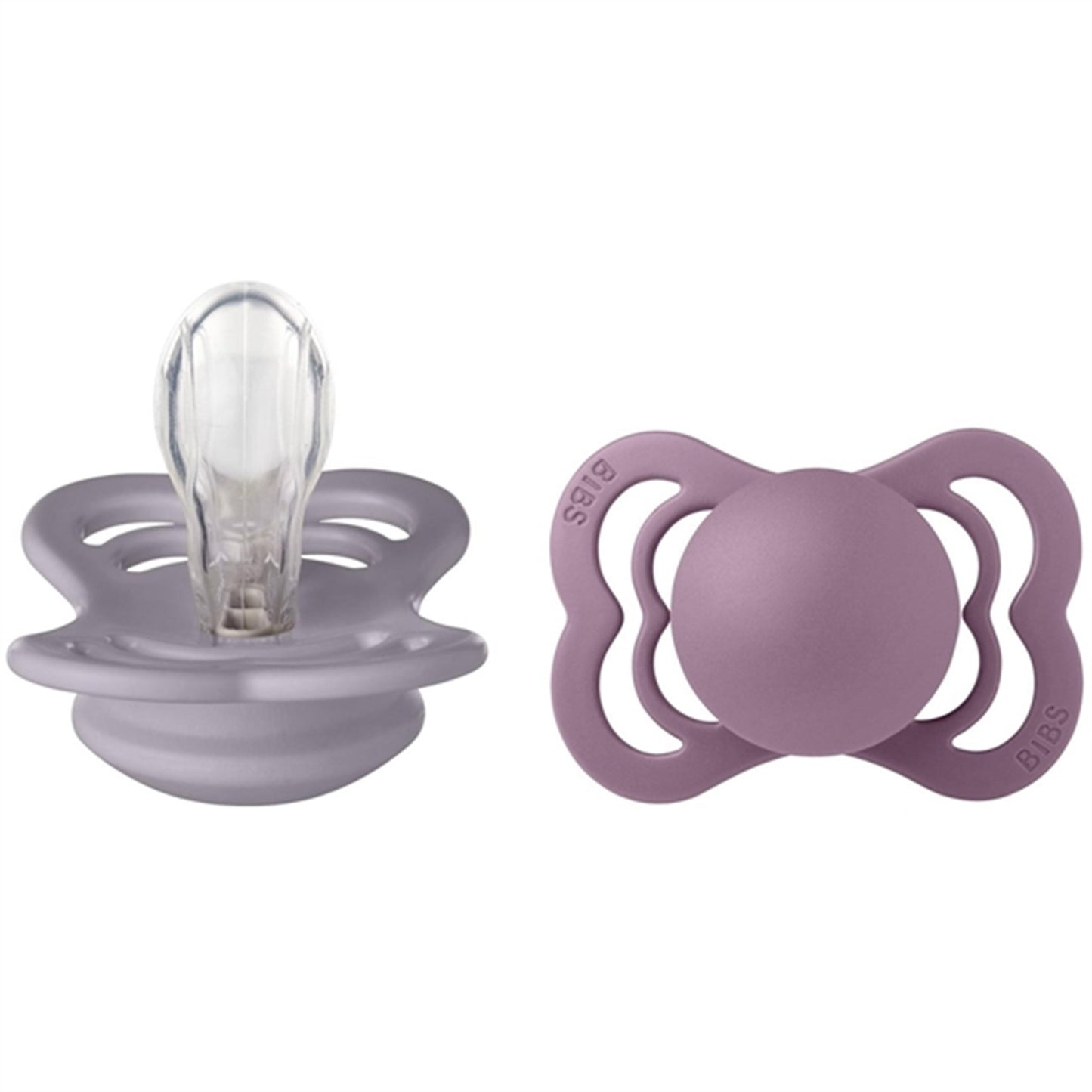 Bibs Supreme Silicone Pacifier 2-pack Fossil Grey/Mauve