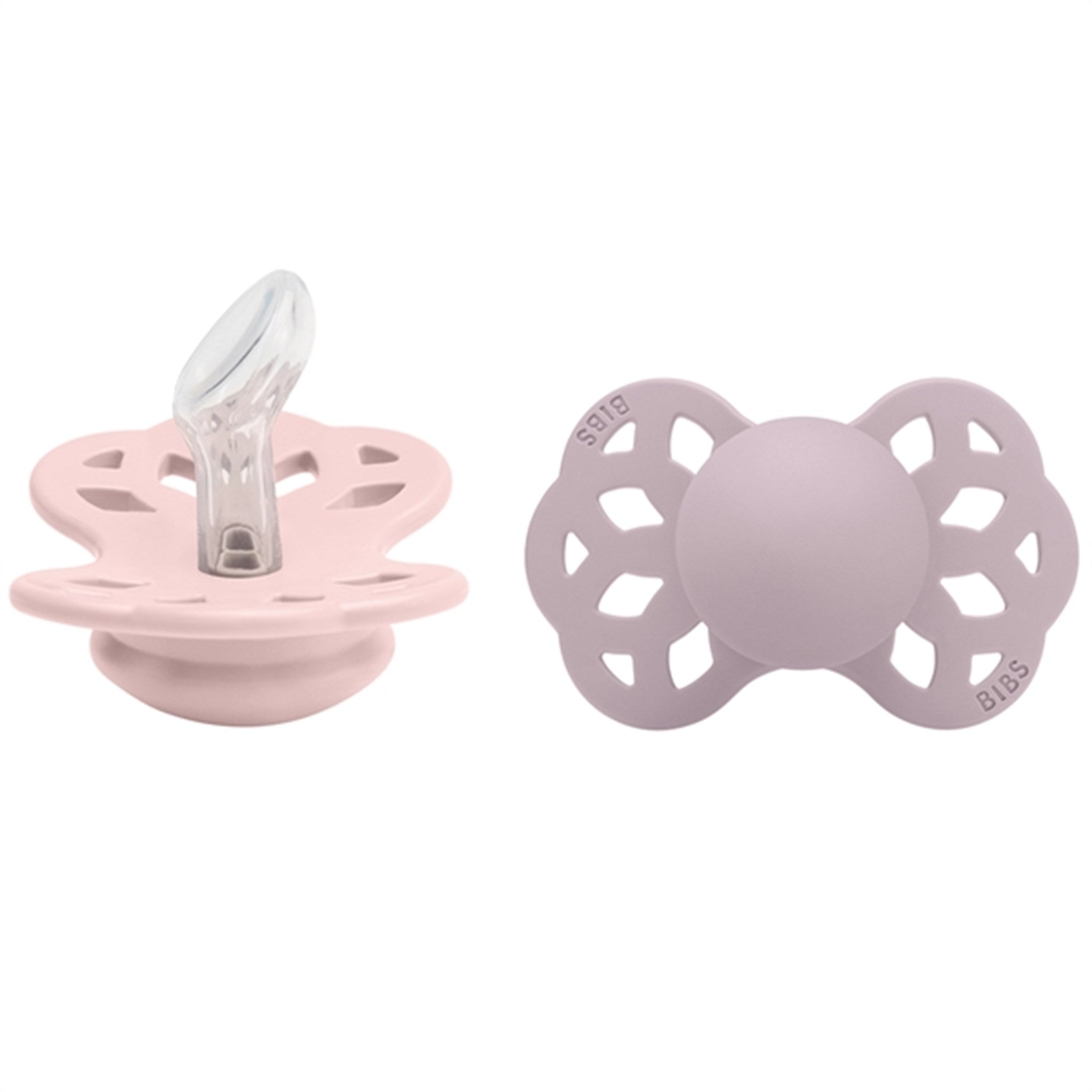 Bibs Infinity Silicone Pacifier 2-pack Blossom/Dusky Lilac