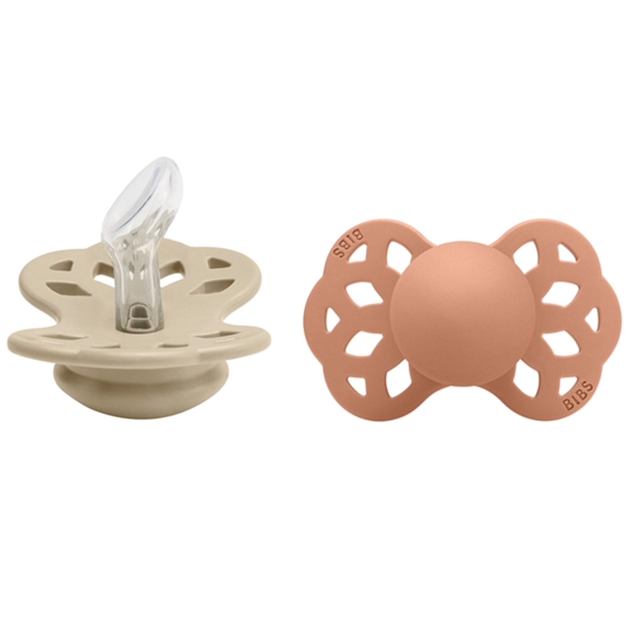 Bibs Infinity Silicone Pacifier 2-pack Vanilla/Peach