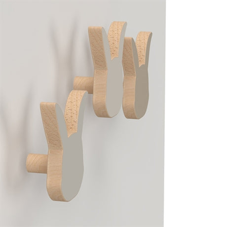 Cam Cam Copenhagen Wooden Hooks Bunny 3-pack Dove Mix
