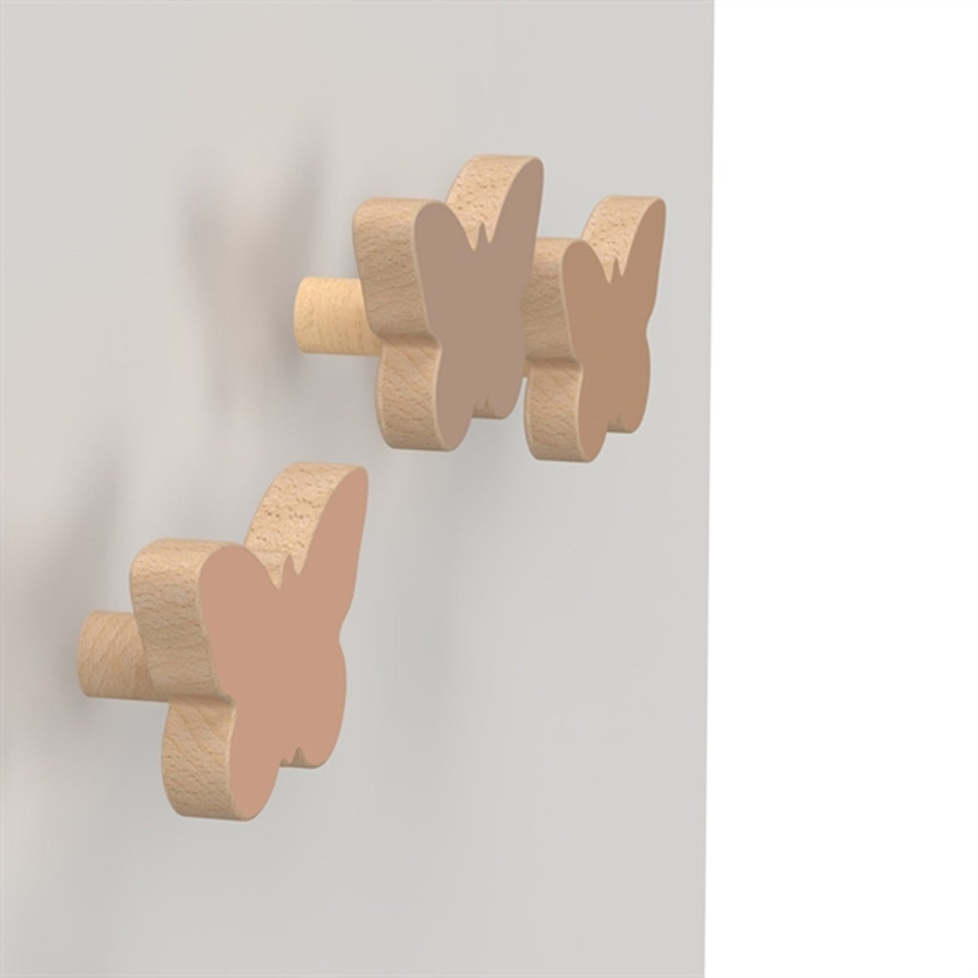 Cam Cam Copenhagen Wooden Hooks Butterfly 3-pack Rose Mix