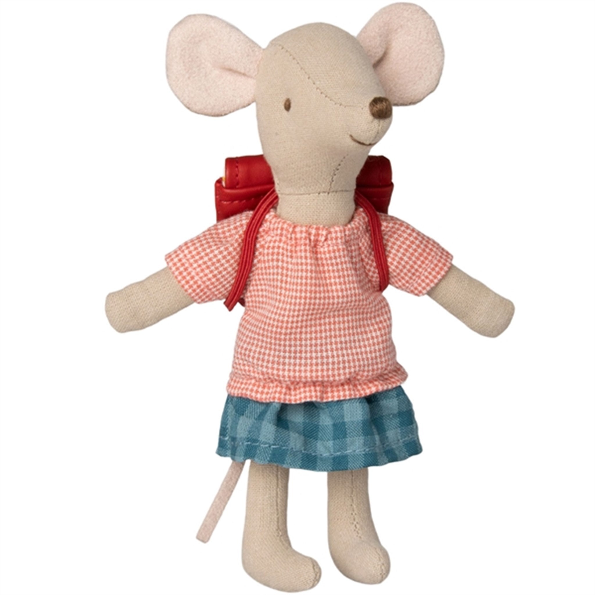 Maileg Bicycle Mouse Big Sister With Bag Red