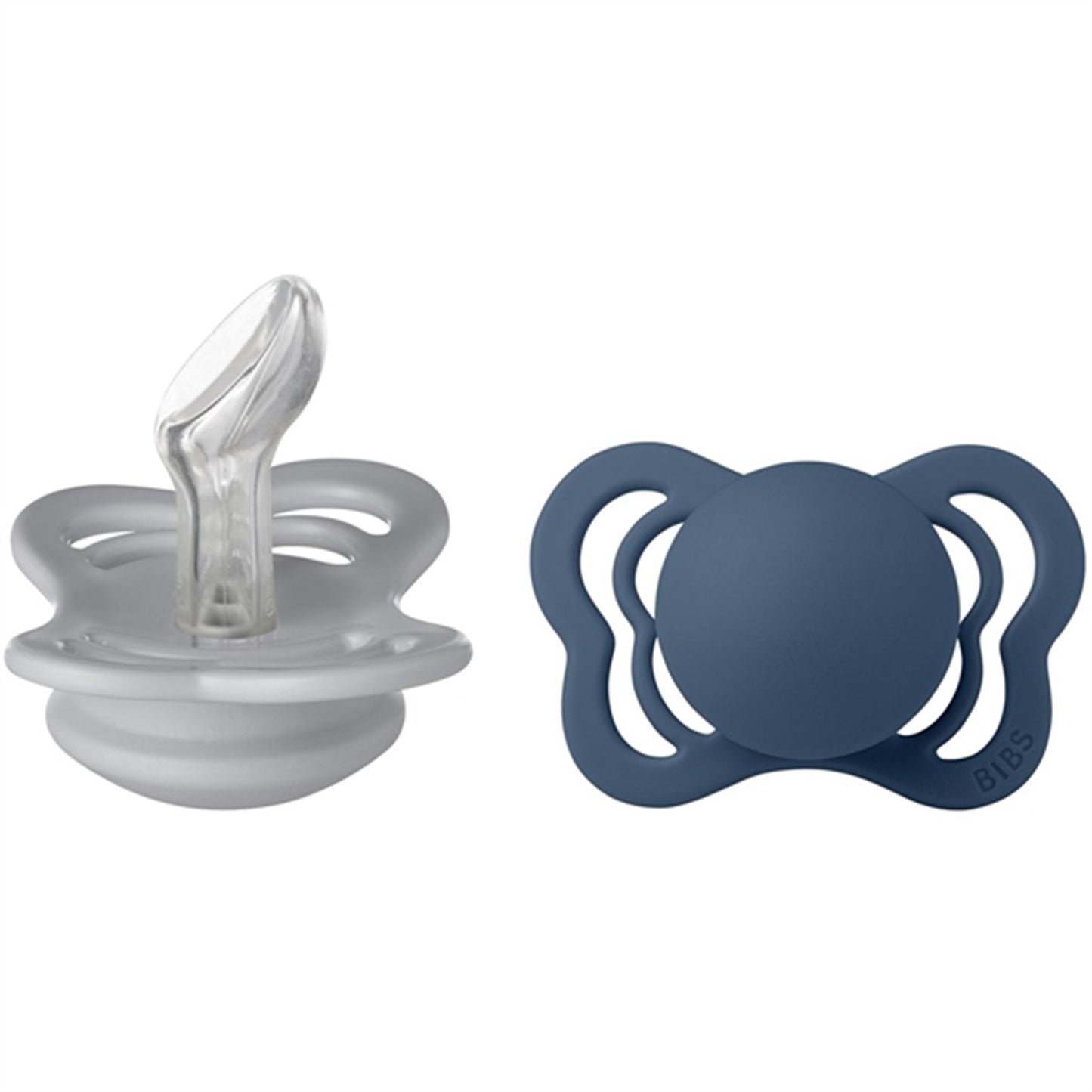 Bibs Couture Silicone Pacifier 2-pack Cloud/Steel Blue