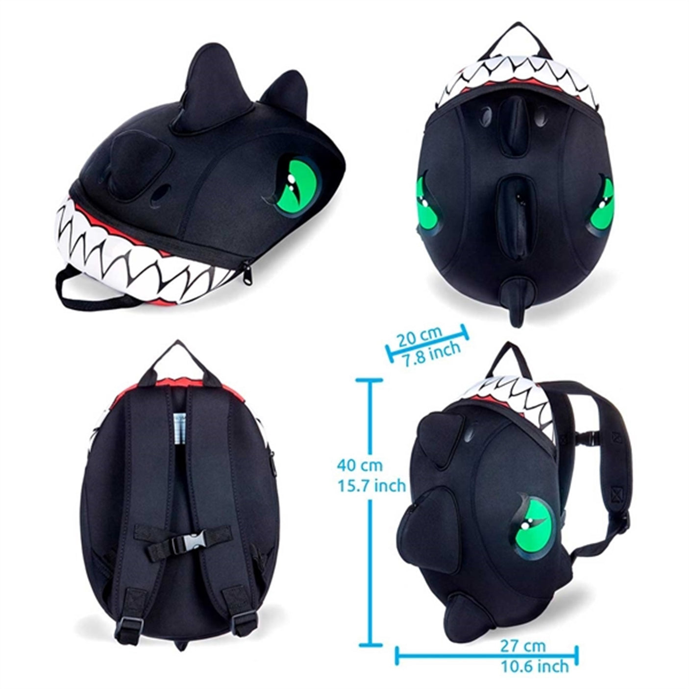 Crazy Safety Dragon Backpack Black