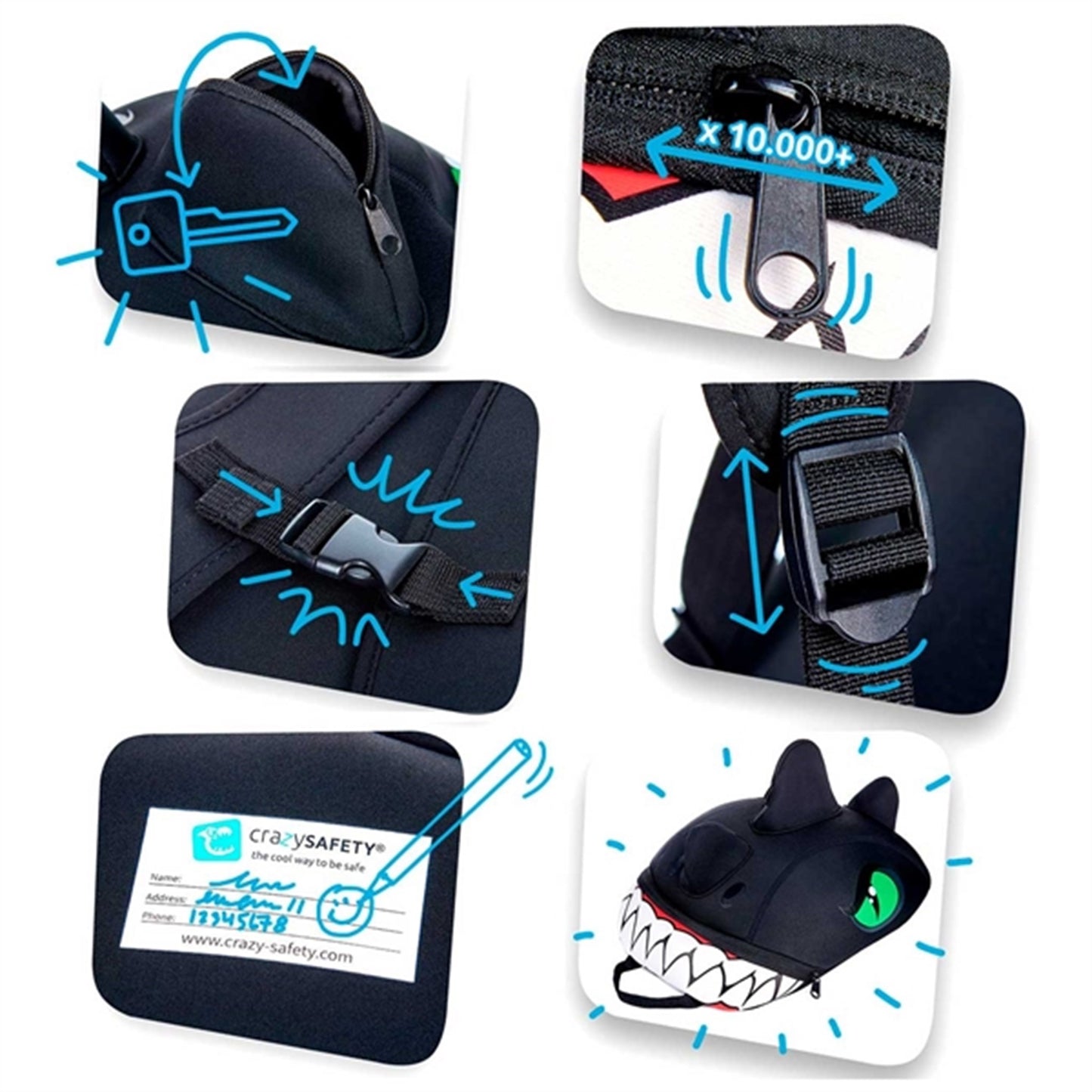 Crazy Safety Dragon Backpack Black