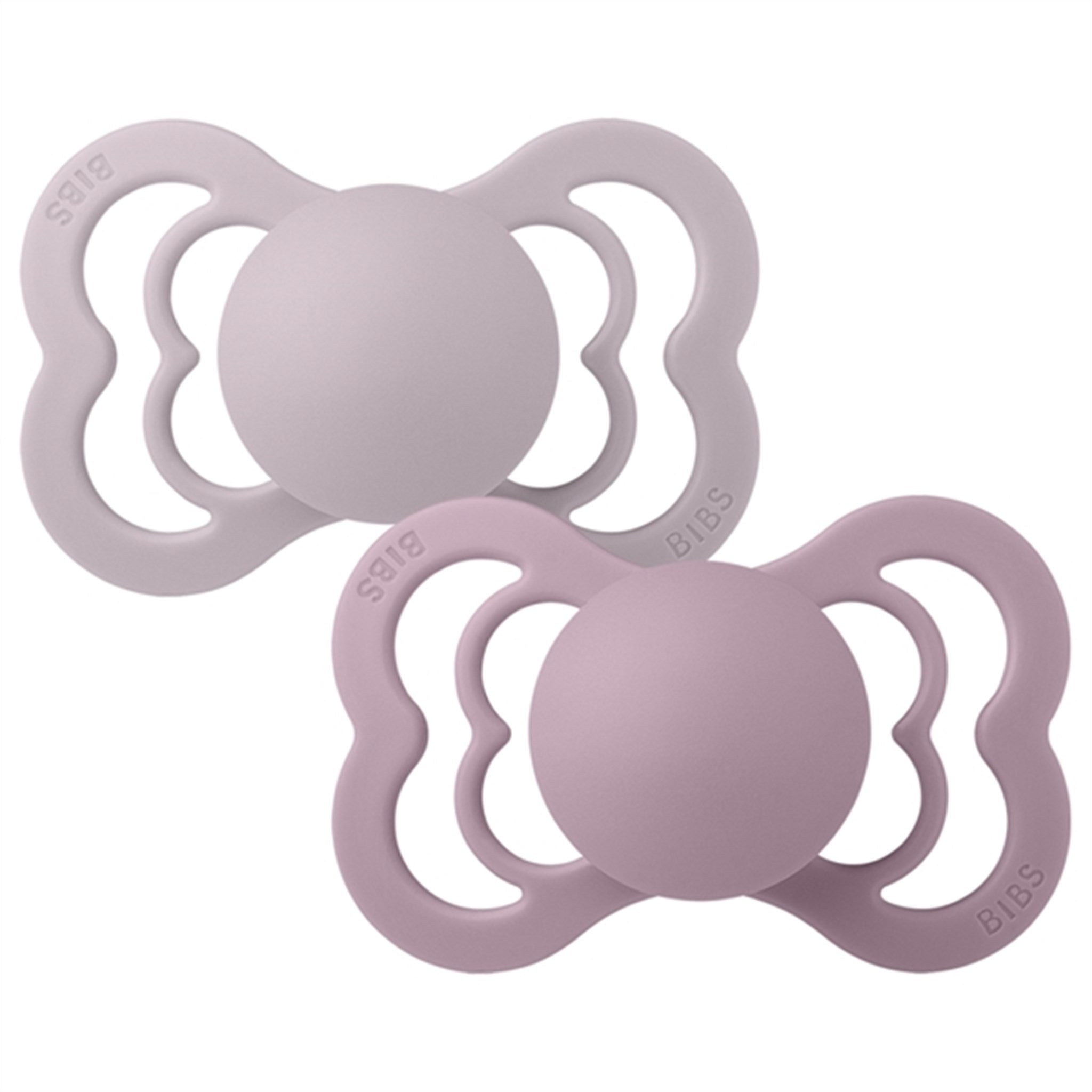 Bibs Supreme Latex Pacifier 2-pack Symmetrical Lilac/Heather