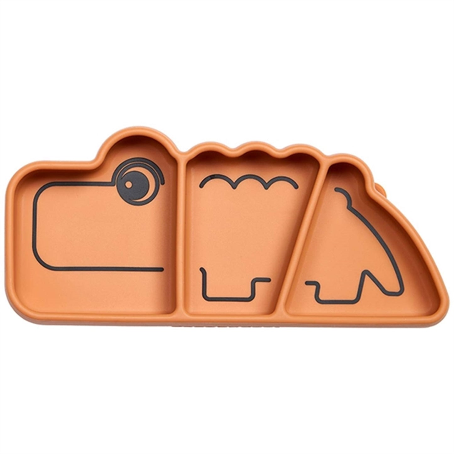 Done by Deer Silicone Stick & Stay Snack Plate Croco Oange