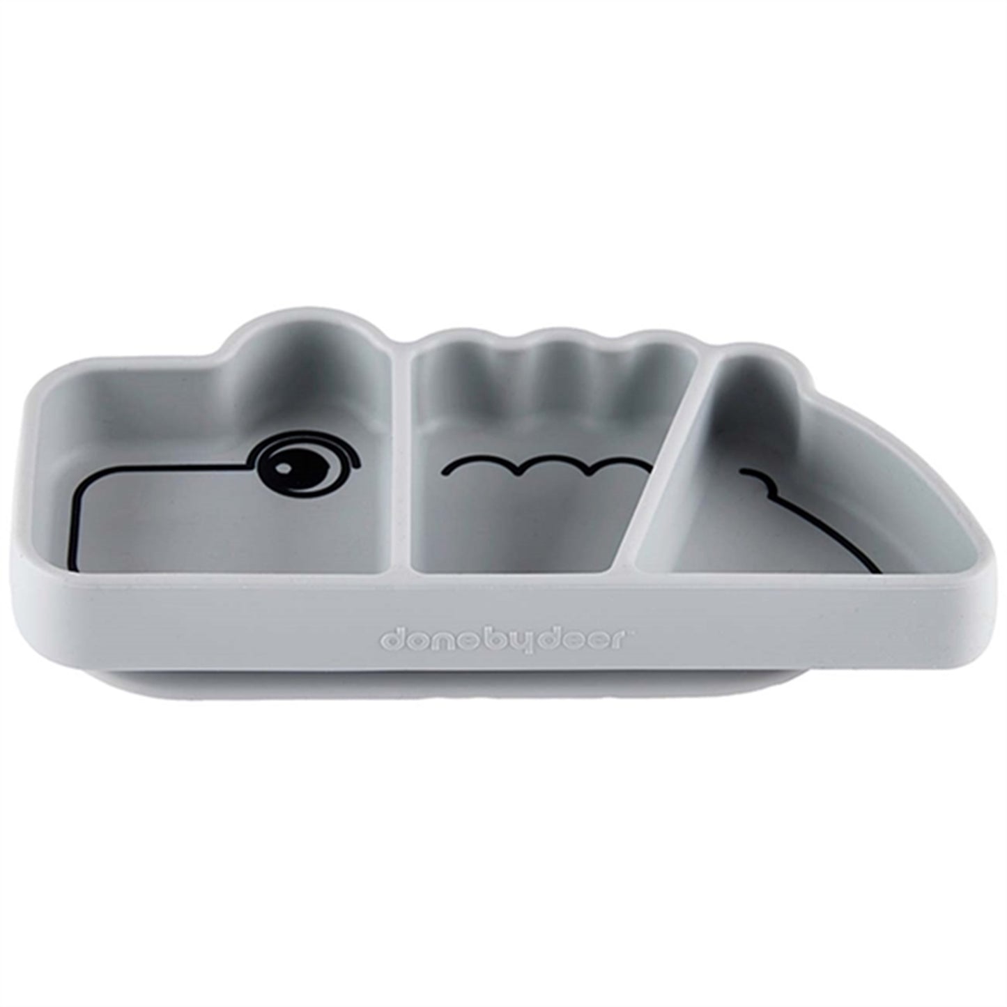 Done by Deer Silicone Stick & Stay Snack Plate Croco Grey 2