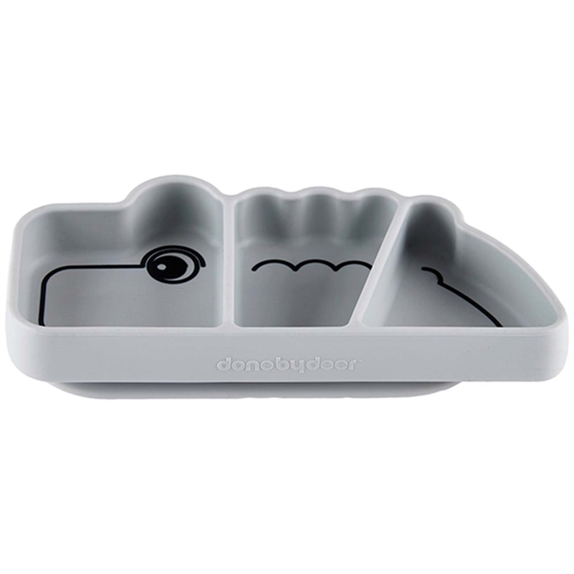 Done by Deer Silicone Stick & Stay Snack Plate Croco Grey 2
