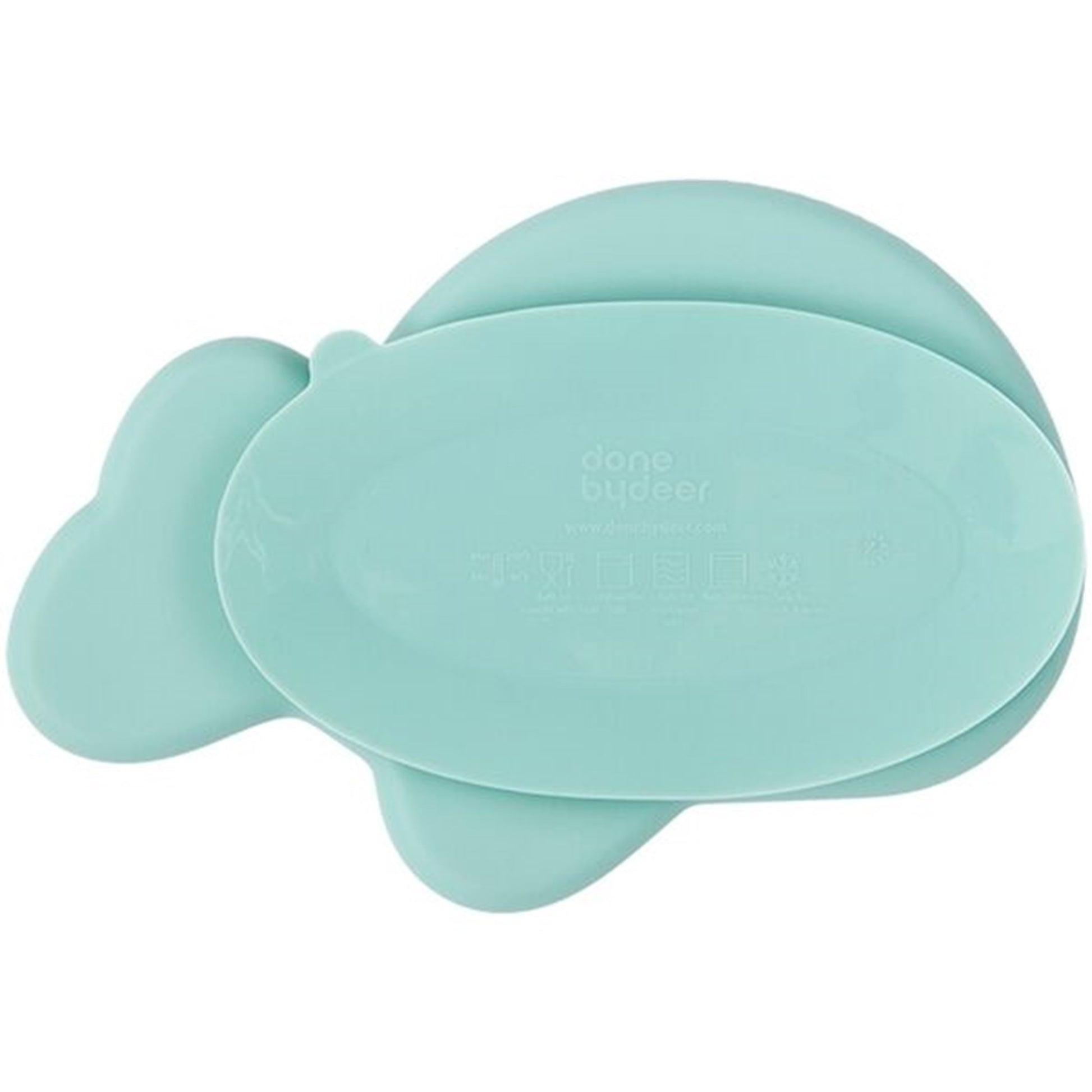 Done by Deer Silicone Stick & Stay Plate Wally Blue